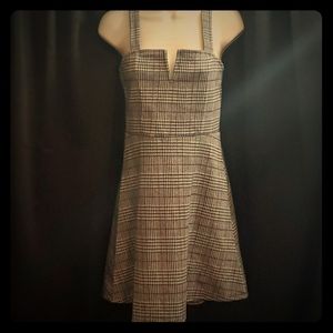 Plaid dress with straps